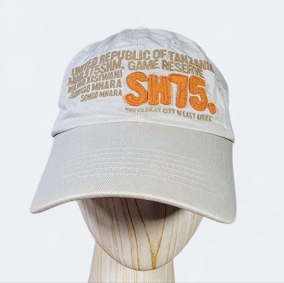 Tanzania East Africa Beige Cap with Bold Orange Text Baseball Cap Women's OS - Picture 1 of 15